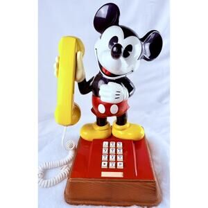VTG 1976 Mickey Mouse Phone Push Button Landline Disney ATC READ
